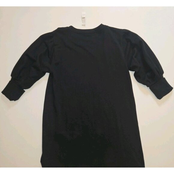 J. Crew Original Puff Sleeve Sweatshirt Dress Black Med Long Sleeve Shift BA957 - Picture 11 of 11